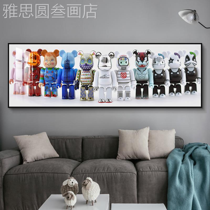 网红暴力熊挂童画客儿沙发背厅景墙面装饰画潮床流潮牌卧室头壁画
