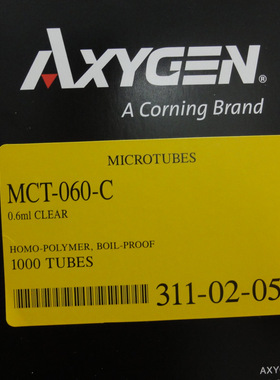 爱思进Axygen离心管 0.6ml无色离心管MCT-060-C 1000/盒，10盒/箱