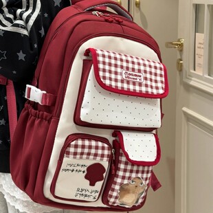 韩系学院风书包初中女生ins小众高颜值双肩包小学生轻便减负背包