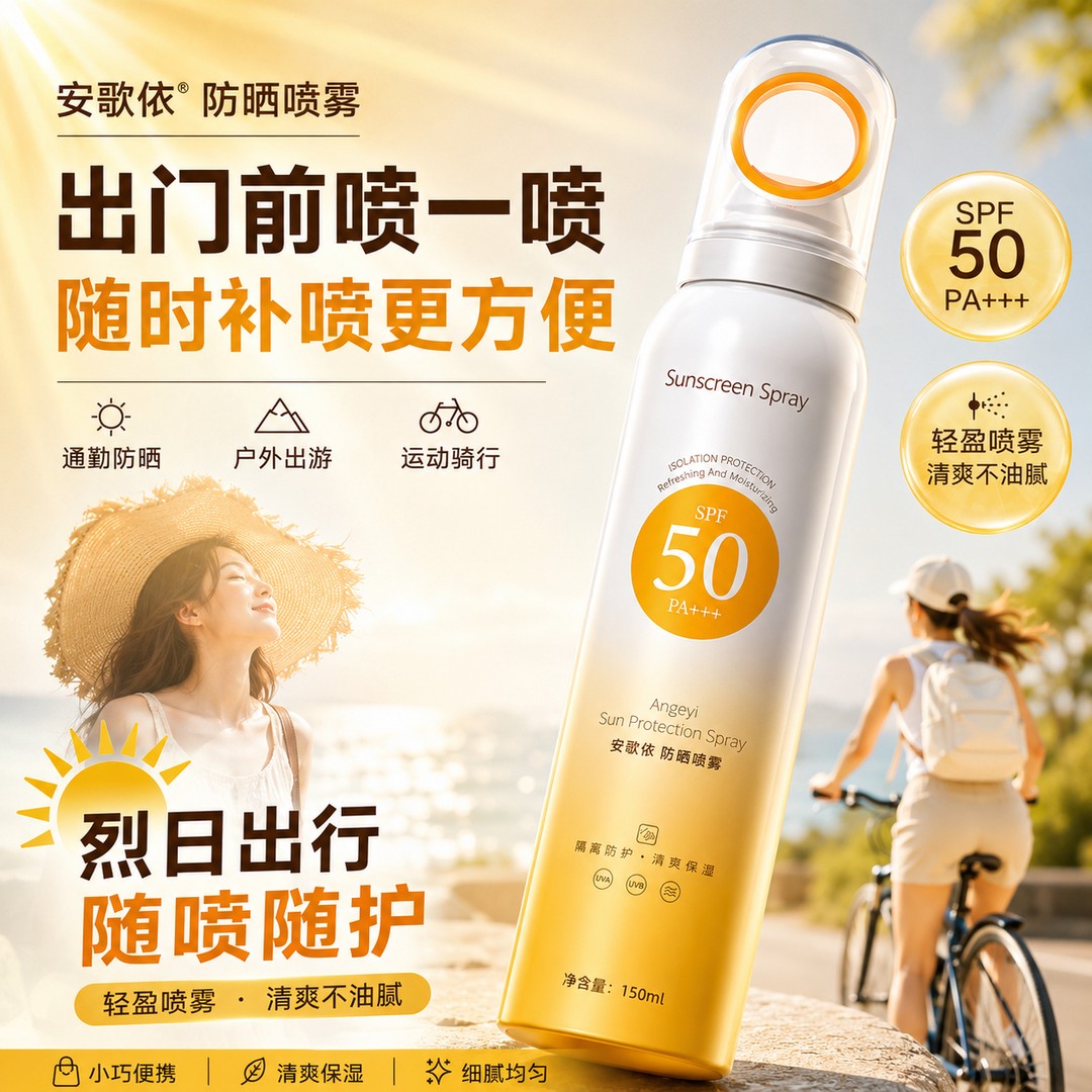 安歌依防晒喷雾50倍防水防汗