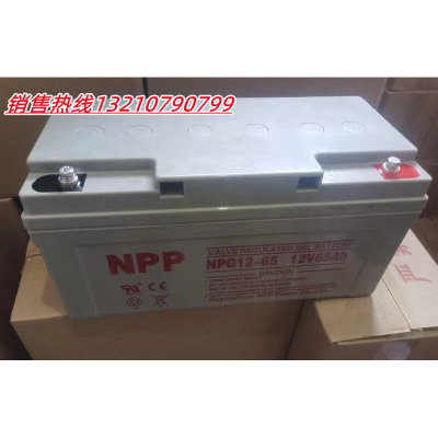 NPP耐普蓄电池NPG12-65Ah免维护胶体12V65AHUPSEPS电源太阳能专用