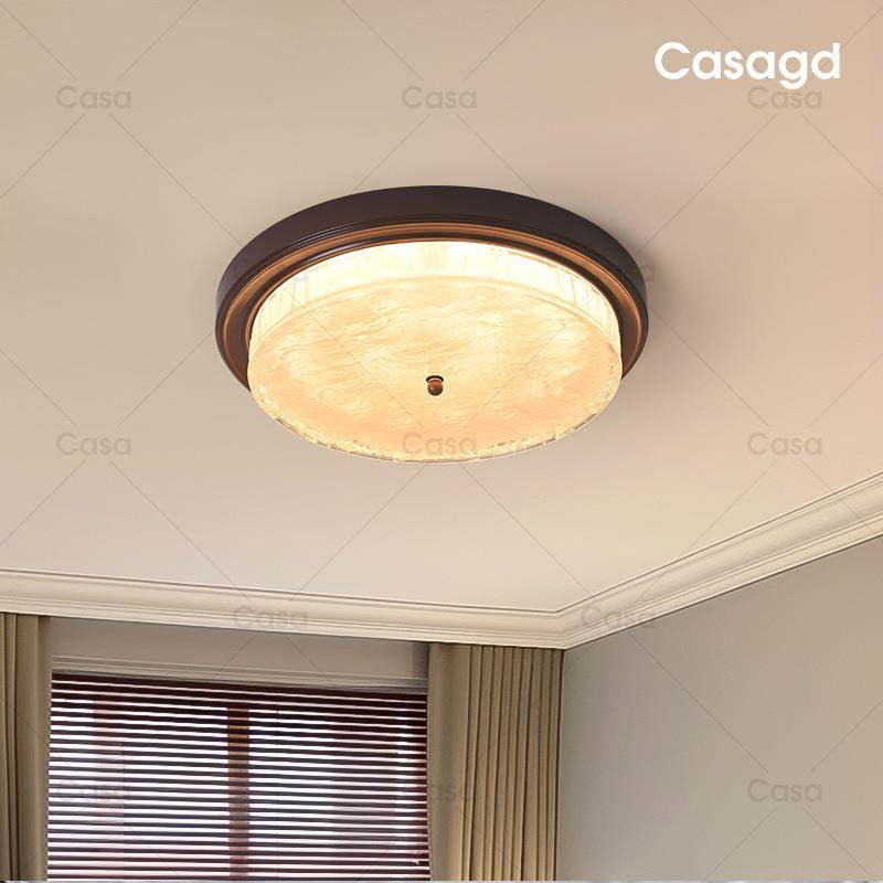 法式中古卧室吸顶灯侘寂风水纹玻璃书房餐厅灯复古高级感灯具casa