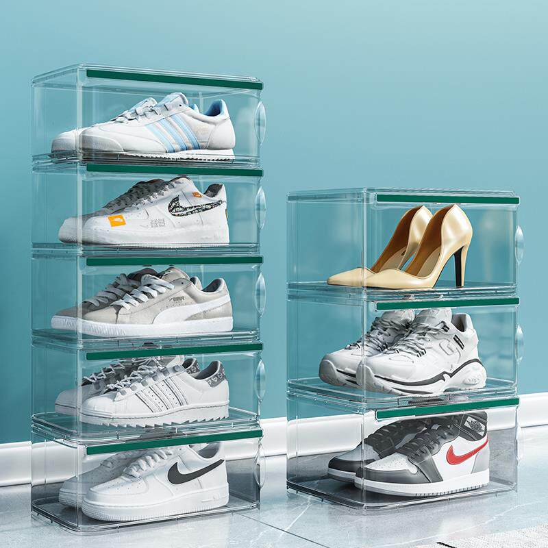 5YA1硬塑料鞋盒收纳盒透明鞋架鞋柜鞋收纳抽屉式省空间鞋盒子