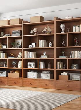 书架置物架落地靠墙书柜简约家用简易客厅办公室整墙收纳储物柜子