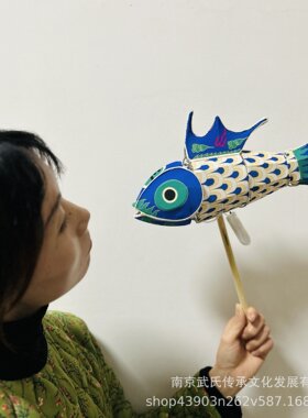 传统舞鱼灯中式鱼灯成品手工传统灯笼摄影手持鱼灯笼旅游景区