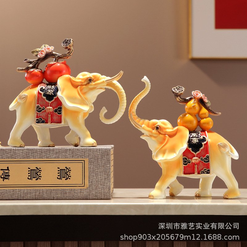 新中式柿子葫芦象摆件客厅玄关电视柜家居装饰品乔迁开业新居礼物