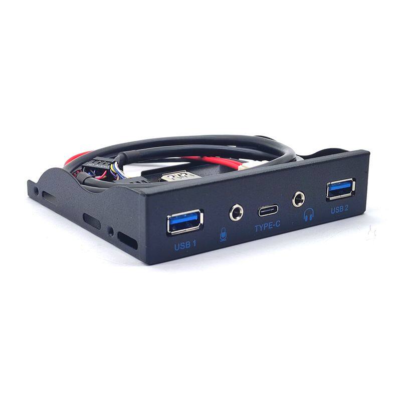 USB3.1 TYPE-C软驱位音频面板 3.5寸HUB 19PIN转C-TYPE正反插