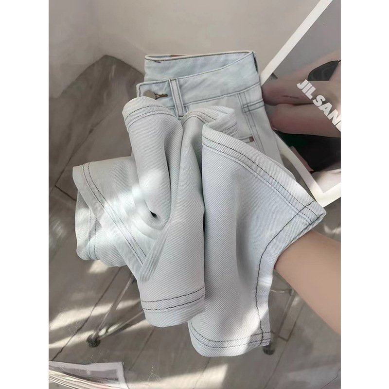 浅蓝天丝牛仔裤女2024夏季大码阔腿裤设计感显瘦宽松垂感拖地裤子,女装/女士精品,大码裤装,淘宝优惠券,粉丝福利购,淘宝优惠卷