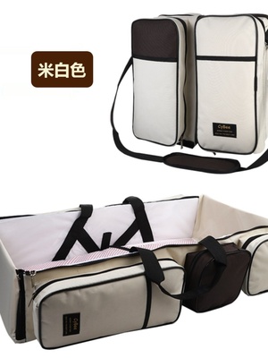 销便携式折a叠婴儿床单肩背妈咪收纳包游戏床加蚊帐大容量床中品