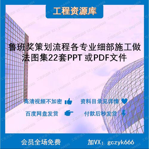 ZL58-鲁班奖策划流程各专业细部施工做法图集22套PPT PDF文件