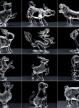 极速水晶十二生肖鼠牛虎兔龙蛇马羊猴H鸡猪情人节生日礼品客厅装