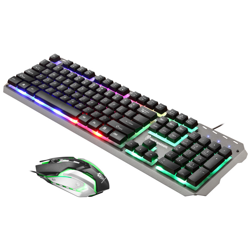 极速工厂有线金属游戏键q盘 电竞背光呼吸灯游戏吃鸡 键盘鼠标套