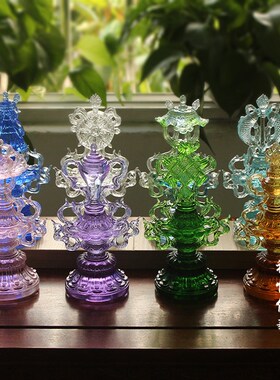 极速禅悦佛艺古法琉璃八吉祥家用摆件H法器供具吉祥八宝八瑞相大