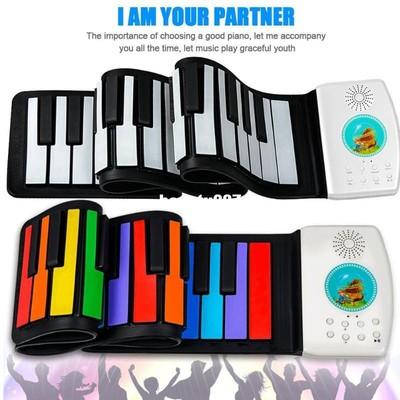 极速49 Keys Digital Keyboard Flexible Roll Up QPiano Gift wi