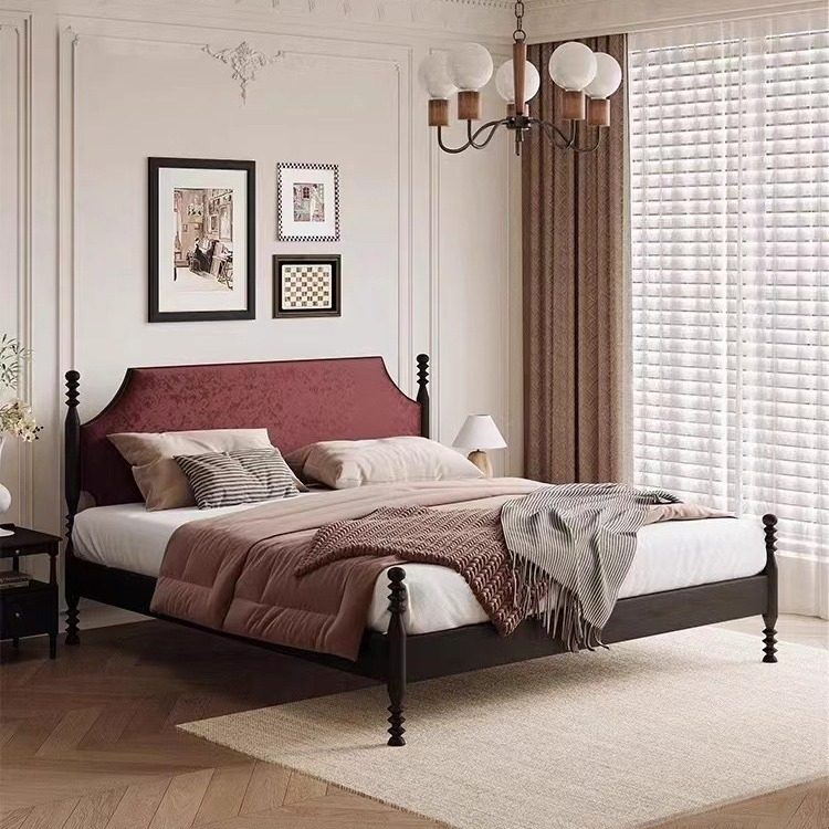 美式复古法式主卧室酒店民宿小户型住宅家具1.51.8米实木双人床,橡塑材料及制品,其他塑料制品,淘宝优惠券,粉丝福利购,淘宝优惠卷