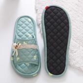 新款 布艺家室内地板居静音无声软底男女可机洗情侣纯棉布底拖鞋