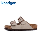 时尚 Khadgar 卡德加简约牛皮软木勃肯凉拖鞋 外穿软底一脚蹬百搭