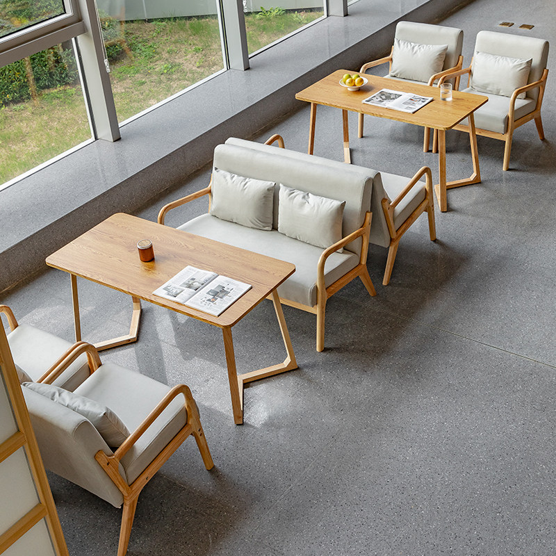 奶茶店咖啡厅沙发桌椅组合书吧清吧休闲洽谈接待餐厅酒馆卡座商用