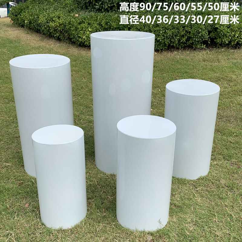 婚庆铁艺圆柱体甜品台新款婚庆道具婚礼迎宾区装饰摆件蛋糕台圆桌