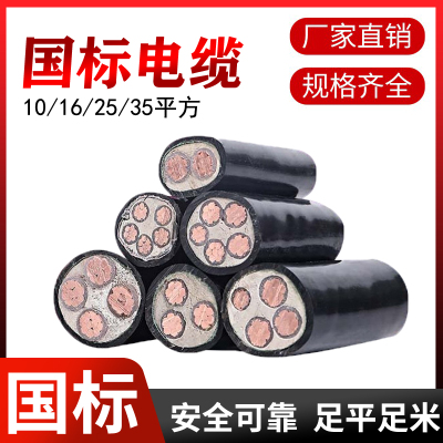 纯铜芯yjv国标电缆线室外架空电源线2 3 4芯10 16 25 35平方线缆