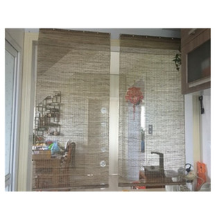 高端定制 门帘隔断苎麻升降帘子装饰挂帘夏布卷帘窗帘直销定制卷