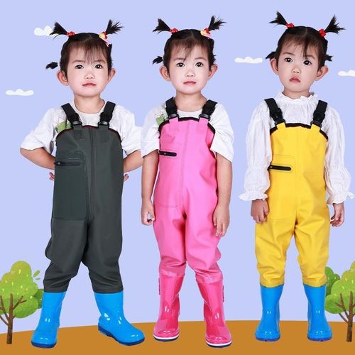 夏季玩水装备下水裤儿童玩水幼儿园防连体衣宝宝赶海小孩雨鞋男