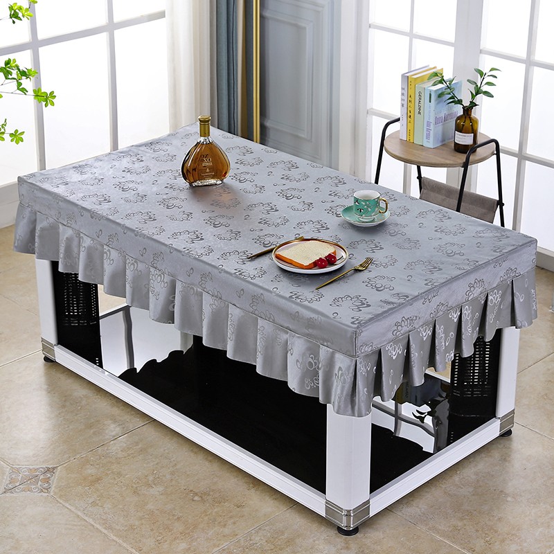 PU皮烤火桌布皮罩取暖炉电烤炉罩加厚皮套防水防油防烫取暖桌罩套