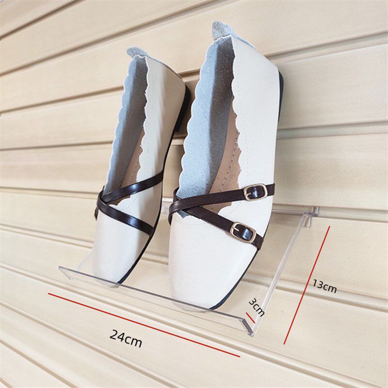 10个装厚透明塑料万铝合金板挂钩鞋托黑色槽板鞋架鞋托运动鞋收纳