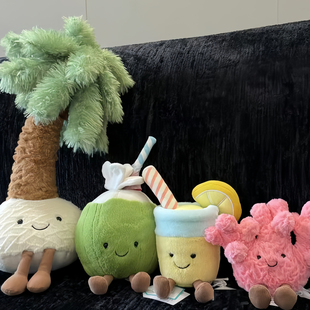 呆萌椰子毛绒抱枕玩偶超柔短绒公治愈解压创意生日礼物送女友闺蜜
