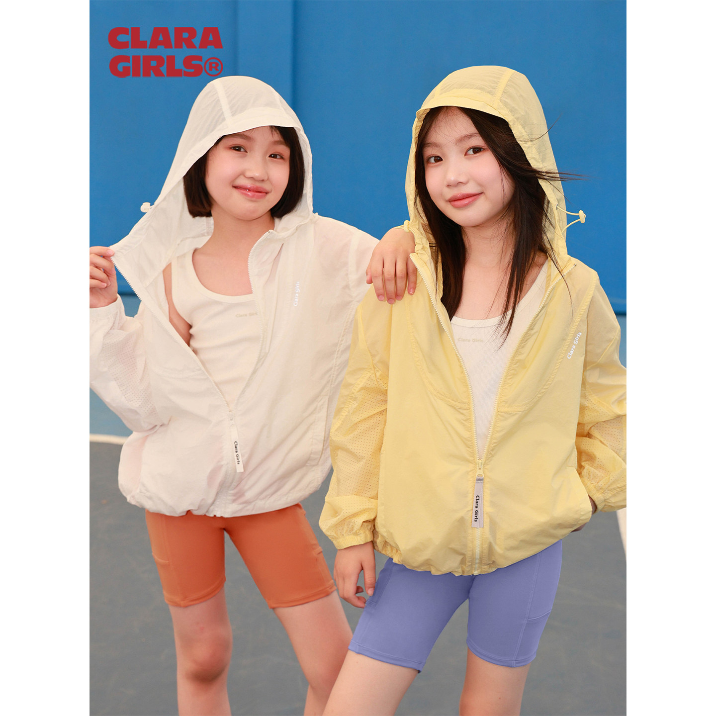 claragirls女童轻盈防晒衣26夏儿童速干透气夹克宽松剪裁运动外套