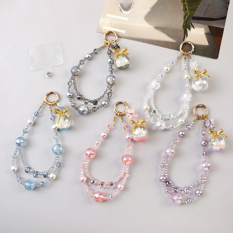 手机链挂饰奢华感城堡珠手机链水晶串珠手提链手腕挂绳手机钥匙扣,节庆用品/礼品,手机链,淘宝优惠券,粉丝福利购,淘宝优惠卷