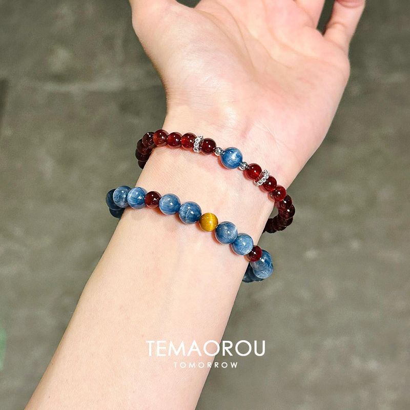 「星海炽梦」新中式蓝晶石石榴石手串复古高颜值显白气质叠戴手饰