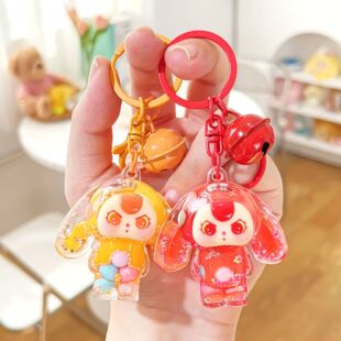 手机链挂饰迷你娃三岁亚克力创意钥匙扣卡通入油流沙超萌书包挂件