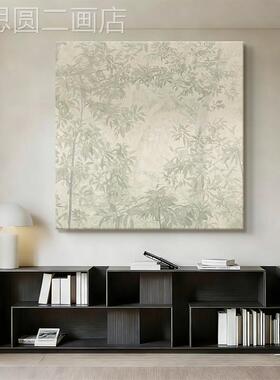 绘意式现代极简挂画植物叶手肌理餐厅油画抽墙象简约背景装饰树画
