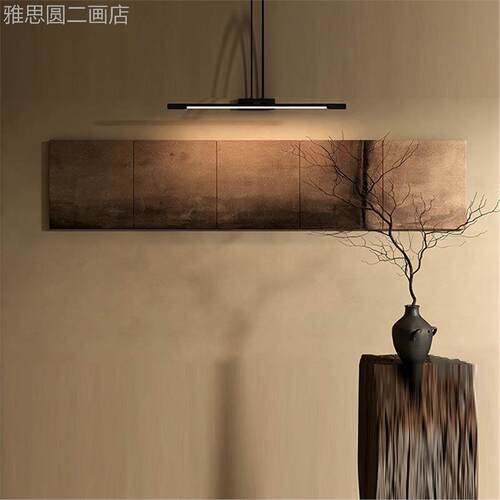侘抽象艺风背景术墙装饰画寂客厅卧室挂画高级感入户玄关酒店壁画