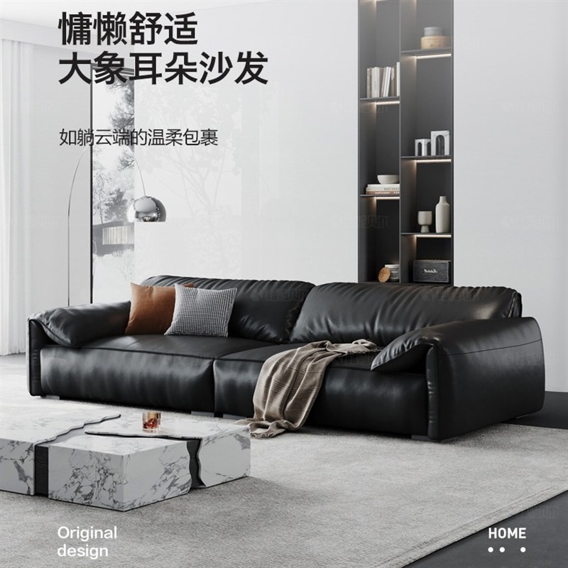 baxter北欧家用客厅意式极简沙发现代小户型三人位大象耳朵沙发