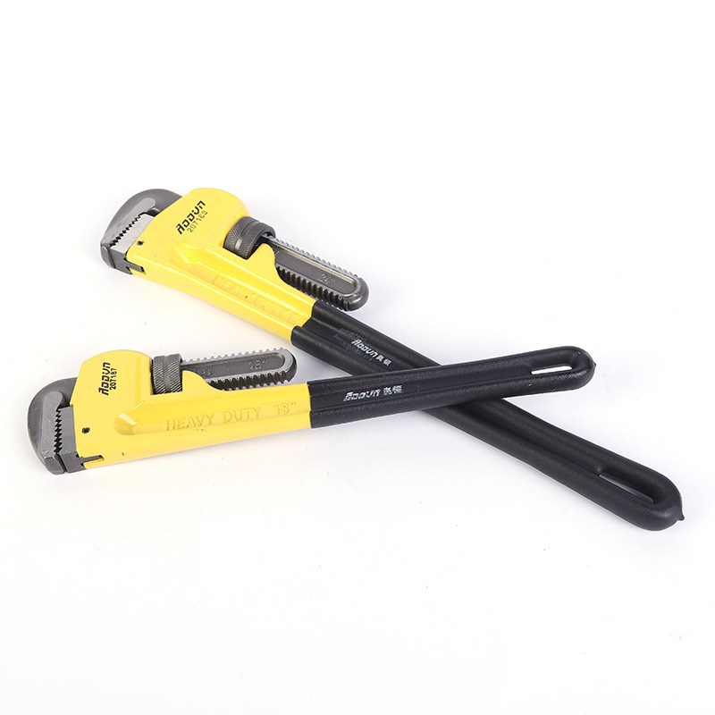 重型管子钳加重管钳双色手柄多功能水管钳45钢重型管子钳圆管钳扳