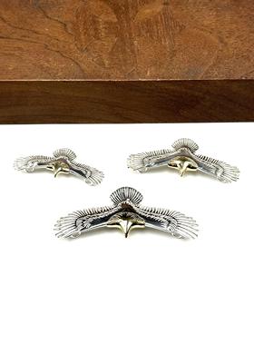 WANGWANG高桥老鹰羽毛金头925纯银鹰抓素银银饰情侣奢华吊坠项链