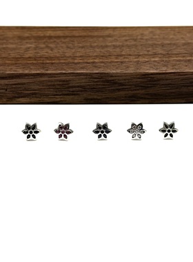 WANGWANG鸢尾花GA好的艺术耳钉925银圆六角花满钻鸢潮流街头耳钉