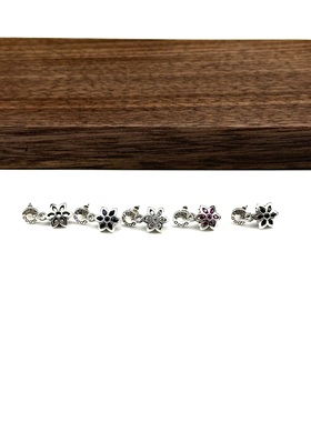 WANGWANG鸢尾花GA好的艺术耳钉925银圆六角花满钻鸢潮流街头耳坠