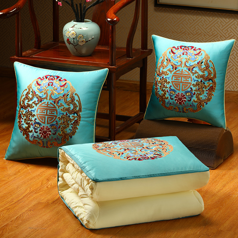 速发抱枕被子两用加厚靠中式可折枕枕头被子二合一车用新枕抱叠被