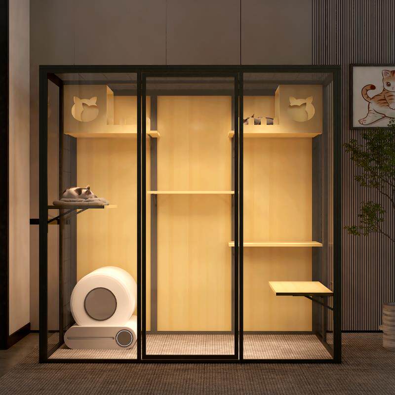 定制全景猫别墅家用室内超大空间猫咪房子玻璃豪华猫屋宠物展示柜