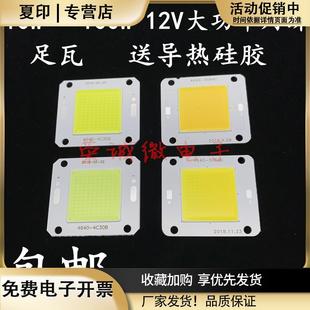 12V免驱动50W集成大功率LED灯珠灯板太阳能100W灯芯片全光谱光源