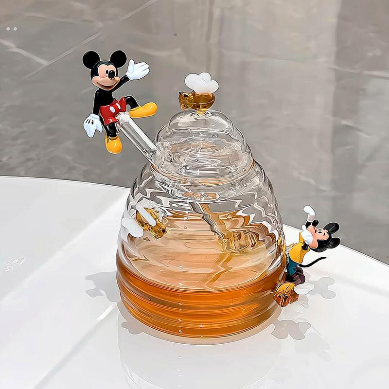 【厨房好物】蜂蜜罐密封玻璃罐食品级高硼硅带搅拌棒高颜值储物罐