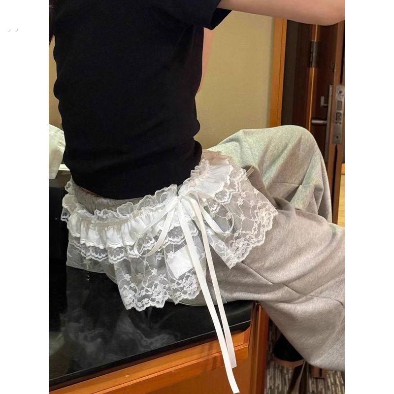 叠穿小裙帘设计师款屁帘时尚百搭屁帘裙边屁帘蕾丝边短款屁帘围裙