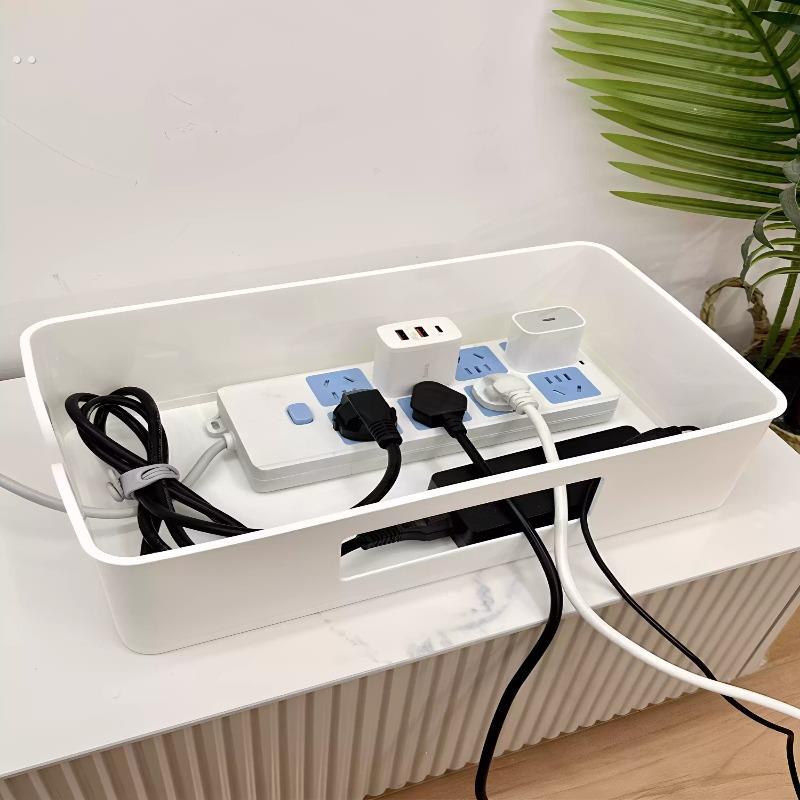桌面插排集线器收纳盒电源线数据线办公整理充电线排插理线神器