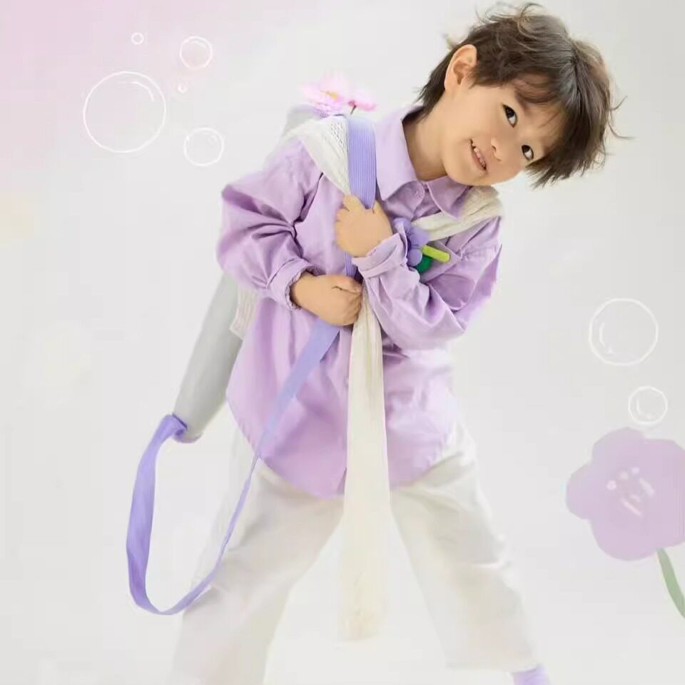 韩版儿童男女童宝宝宽松摄影服装衬衫白色长裤套装洋气长袖衣服潮
