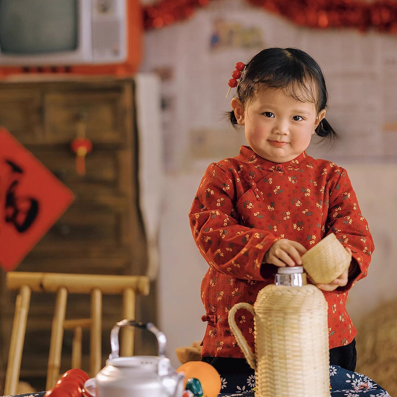 复古8090福娃艺术儿童摄影服装男女童周岁新年照相馆写真照影楼