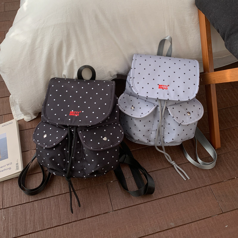 百搭ins波点背包包女高颜值学院风轻便初高中学生书包百搭双肩包,箱包皮具/热销女包/男包,双肩背包,淘宝优惠券,粉丝福利购,淘宝优惠卷