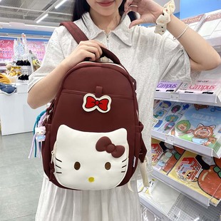 2025包书包学院双肩包包女可爱高颜值卡通大容量背包 Kitty新款